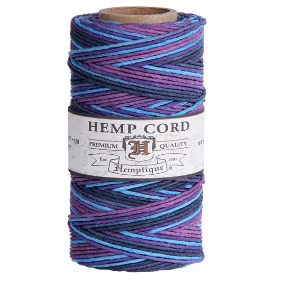 Hemptique 1mm #20 Variegated Hemp Cord Spools Eco Friendly Sustainable Naturally Grown Jewelry Bracelet Making Paper Crafting Scrapbooking Bookbinding Mixed Media Crocheting Macrame Seasonal Holiday Gift Wrapping Outdoor Gardening Party {1}