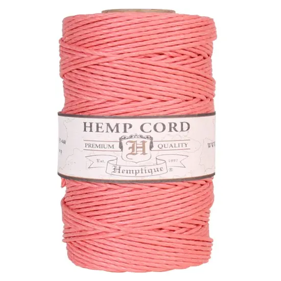 Hemptique 1.8mm #48 Hemp Cord Spools Jewelry Bracelet Making Crafting Scrapbooking Bookbinding Mixed Media Crocheting Macrame Gift Wrapping Outdoor Gardening Sunset coral {1}