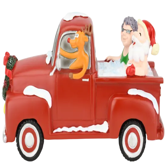 Santa and Mrs. Claus Partying Pickup Truck 'Hillbilly' Hot Tub 8" Decoration Figurine {2}