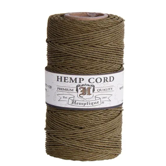 Hemptique 1mm #20 Hemp Cord Spools Jewelry Making Macrame Crochet Crafting Gift Wrapping Sage {1}