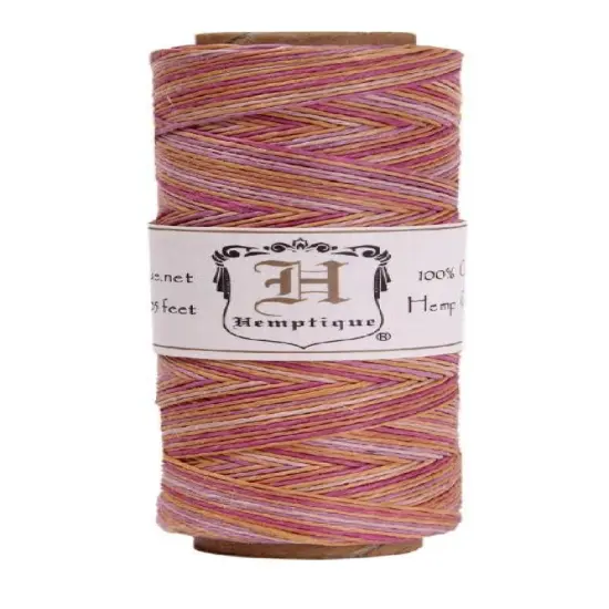 Hemptique 0.5mm #10 Variegated Hemp Cord Spools Eco Friendly Sustainable Naturally Grown Jewelry Bracelet Making Paper Crafting Scrapbooking Bookbinding Mixed Media Crocheting Macrame Seasonal Holiday Gift Wrapping Outdoor Gardening Taffy {1}