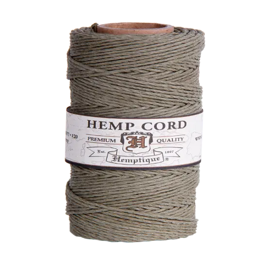 Hemptique 1mm #20 Hemp Cord Spools Jewelry Making Macrame Crochet Crafting Gift Wrapping Dusty olive {1}