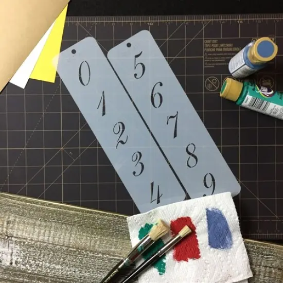 1.25-Inch Script Numbers Cake Stencils | C141 by Designer Stencils | Cake Decorating Tools | Baking Stencils for Royal Icing, Airbrush, Dusting Powder | Reusable Plastic Food Grade Stencil for Cakes | Easy to Use & Clean Cake Stencil {4}