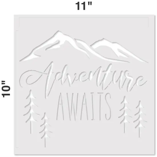 Adventure Awaits Embossing 12 x 12 Stencil | FS088 by Designer Stencils | Word & Phrase Stencils | Reusable Stencils for Painting on Wood, Wall, Tile, Canvas, Paper, Fabric, Furniture, Floor | Reusable Stencil for Home Makeover | Easy to Use & Clean {2}