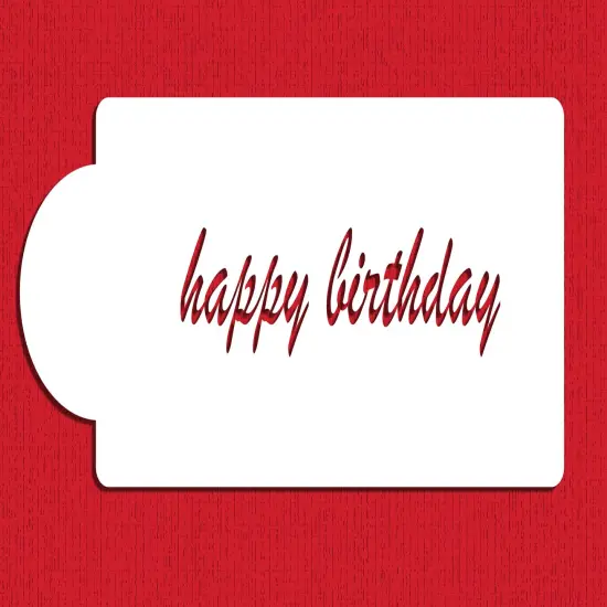 Sugarveil Birthday Cake Stencil | C172 by Designer Stencils | Cake Decorating Tools | Baking Stencils for Royal Icing, Airbrush, Dusting Powder | Reusable Plastic Food Grade Stencil for Cakes | Easy to Use & Clean Cake Stencil {1}