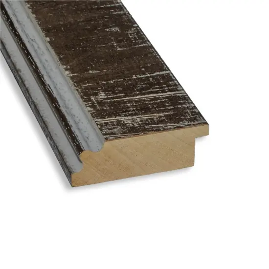 Beveled Wood Bathroom Wall Mirror, Farmhouse Brown Narrow Frame {2}