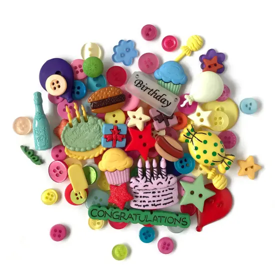 Buttons Galore and More 50+ Novelty Buttons for Sewing & Craft &ndash; Celebration Theme Buttons {1}