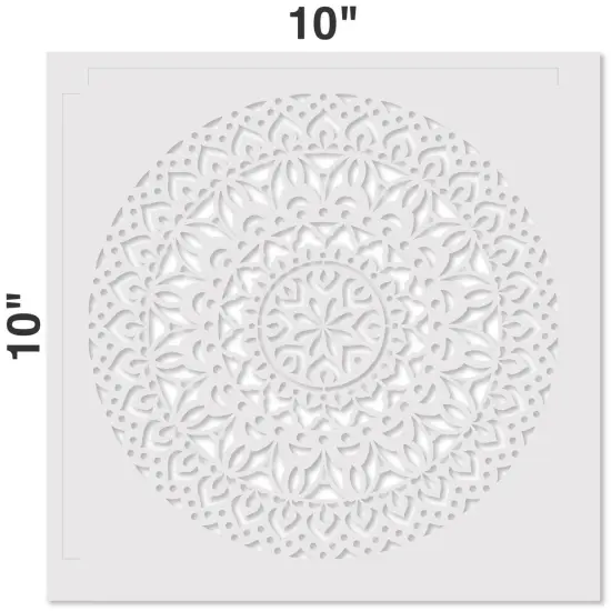 Shanti Mandala Embossing 12 x 12 Stencil | FS029 by Designer Stencils | Mandala & Medallion Stencils | Reusable Stencil for Painting on Wood, Wall, Tile, Canvas, Paper, Fabric, Furniture, Floor | Stencil for Home Makeover | Easy to Use & Clean {2}