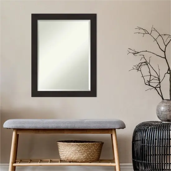 Beveled Bathroom Wall Mirror, Furniture Espresso Narrow Frame {5}
