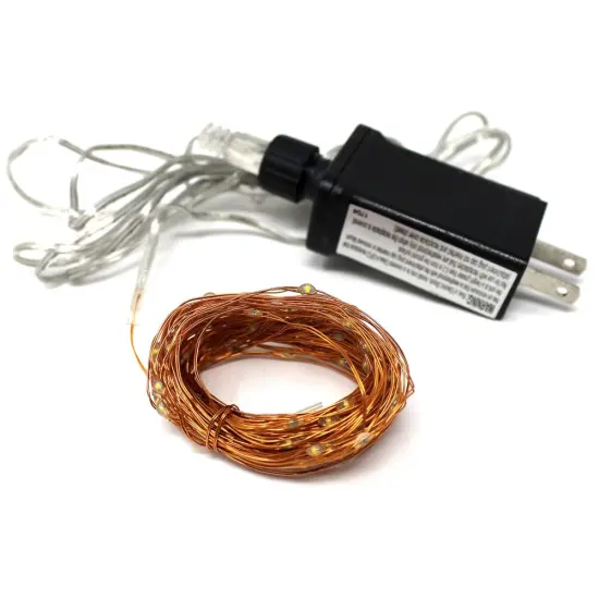 Perfect Holiday 100 LED Copper Fairy Light Plug in OEM - Copper Warm White {2}