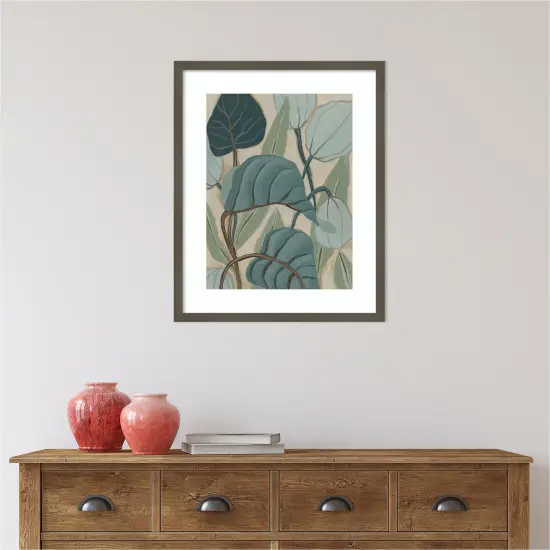 Slate Palms II by June Erica Vess Wood Framed Wall Art Print {5}