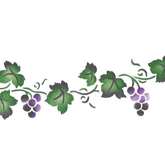 Small Grape Wall Stencil | 1293 by Designer Stencils | Reusable Art Craft Stencils for Painting on Walls, Canvas, Wood | Reusable Plastic Paint Stencil for Home Makeover | Easy to Use & Clean Art Stencil {3}