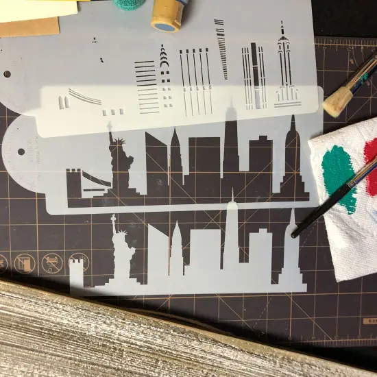 New York City Detailed Skyline Cake Stencil Side | C1000 by Designer Stencils | Cake Decorating Tools | {4}