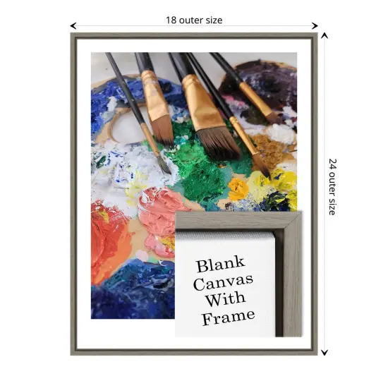 Framed Blank White Canvas for DIY Artwork, Crafts and Painting Sylvie Greywash {1}