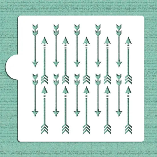 Arrow All Over Pattern Cookie & Craft Stencil | CM123 by Designer Stencils | Cookie Decorating Tools | Baking Stencils for Royal Icing, Airbrush, Dusting Powder | Craft Stencils for Canvas, Paper, Wood | Reusable Food Grade Stencil {3}