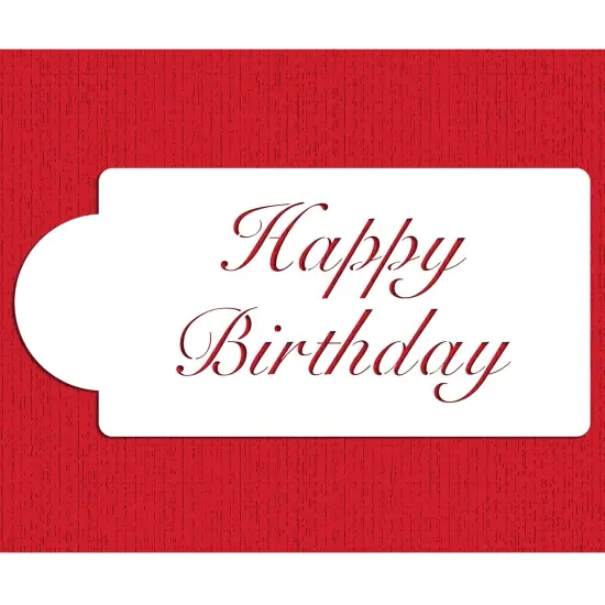 Fancy Happy Birthday Cake Stencil | C241 by Designer Stencils | Stencils for Royal Icing, Airbrush, Dusting Powder | {6}