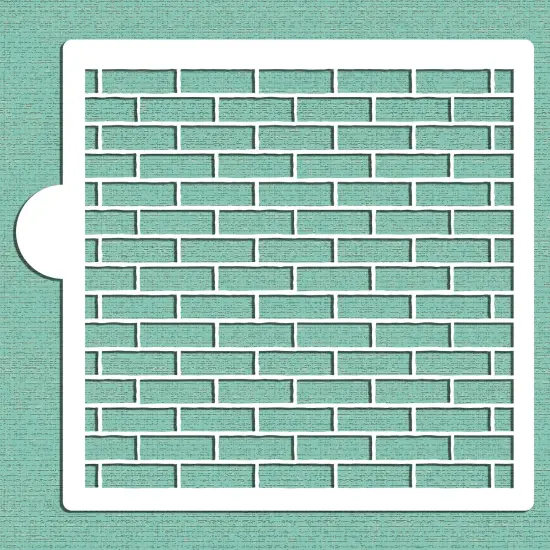 Brick Wall Cookie & Craft Stencil | CM192 by Designer Stencils | Cookie Decorating Tools | Baking Stencils for Royal Icing, Airbrush, Dusting Powder | Craft Stencils for Canvas, Paper, Wood | Reusable Food Grade Stencil {4}