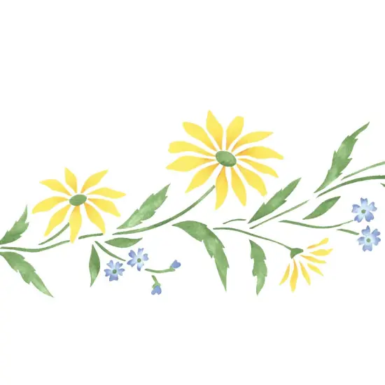 Daisy Wall Stencil | 1306 by Designer Stencils | Floral Stencils | Reusable Art Craft Stencils for Painting on Walls, Canvas, Wood | Reusable Plastic Paint Stencil for Home Makeover | Easy to Use & Clean Art Stencil {3}