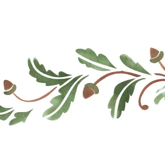 Leaves with Acorns Wall Stencil | 1049 by Designer Stencils | Floral Stencils | Reusable Art Craft Stencils for Painting on Walls, Canvas, Wood | Reusable Plastic Paint Stencil for Home Makeover | Easy to Use & Clean Art Stencil {2}