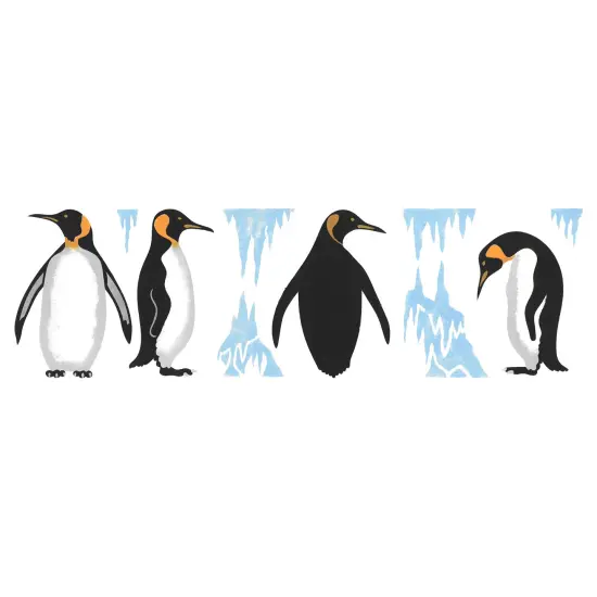 Penguin Wall Stencil | 1468 by Designer Stencils | Animal & Nature Stencils | Reusable Art Craft Stencils for Painting on Walls, Canvas, Wood | Reusable Plastic Paint Stencil for Home Makeover | Easy to Use & Clean Art Stencil {1}