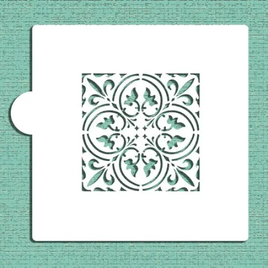 3-Inch Small Scroll Tile Cookie & Craft Stencil | CM137 by Designer Stencils | Cookie Decorating Tools | Baking Stencils for Royal Icing, Airbrush, Dusting Powder | Craft Stencils for Canvas, Paper, Wood | Reusable Food Grade Stencil {5}