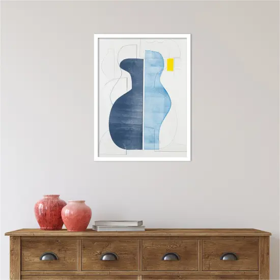 Pottery Forms IV by Rob Delamater Wood Framed Wall Art Print Svelte White {5}