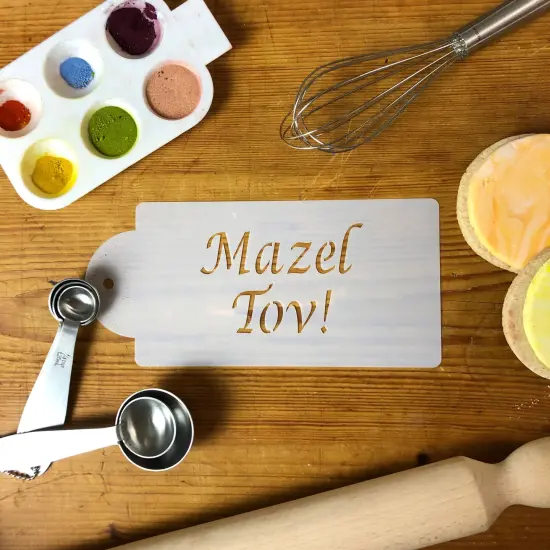 Mazel Tov Cake Stencil | C216 by Designer Stencils | Cake Decorating Tools | {2}