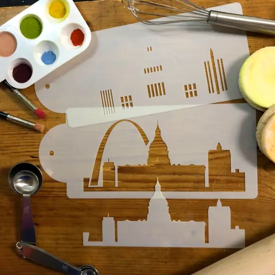St Louis Detailed Skyline Cake Stencil Side | C1006 by Designer Stencils | Cake Decorating Tools | {3}