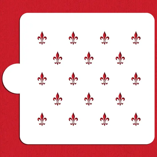Fleur De Lis Miniprint Cake Stencil | C157 by Designer Stencils | Cake Decorating Tools | Baking Stencils for Royal Icing, Airbrush, Dusting Powder | Reusable Plastic Food Grade Stencil for Cakes | Easy to Use & Clean Cake Stencil {1}