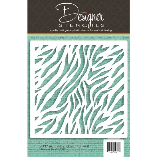 Zebra Skin Cookie & Craft Stencil | CM197 by Designer Stencils | Cookie Decorating Tools | Baking Stencils for Royal Icing, Airbrush, Dusting Powder | Craft Stencils for Canvas, Paper, Wood | Reusable Food Grade Stencil {3}