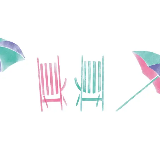 Beach Chairs and Umbrella Wall Stencil | 093 by Designer Stencils | Outdoor Stencils | Reusable Art Craft Stencils for Painting on Walls, Canvas, Wood | Reusable Plastic Paint Stencil for Home Makeover | Easy to Use & Clean Art Stencil {2}