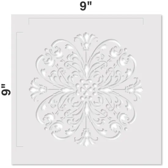 Turn of The Century Medallion Embossing 12 x 12 Stencil | FS012 by Designer Stencils | Mandala & Medallion Stencils | Reusable Stencil for Painting on Wood, Wall, Tile, Canvas, Paper, Fabric, Furniture, Floor | Stencil for Home Makeover {2}