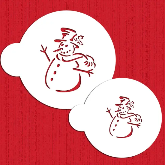 Snowman Cookie Stencil | C180 by Designer Stencils | Cookie Decorating Tools | Baking Stencils for Royal Icing, Airbrush, Dusting Powder | Reusable Plastic Food Grade Stencil for Cookies | Easy to Use & Clean Cookie Stencil {1}