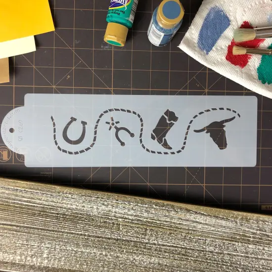 Cowboy Cake Stencil Side | C269 by Designer Stencils | Cake Decorating Tools | Baking Stencils for Royal Icing, Airbrush, Dusting Powder | Reusable Plastic Food Grade Stencil for Cakes | Easy to Use & Clean Cake Stencil {4}
