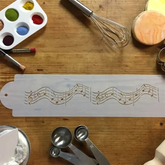 12-Inch Musical Notes Cake Stencil Border | C128T by Designer Stencils | Stencils for Royal Icing, Airbrush, Dusting Powder | {3}