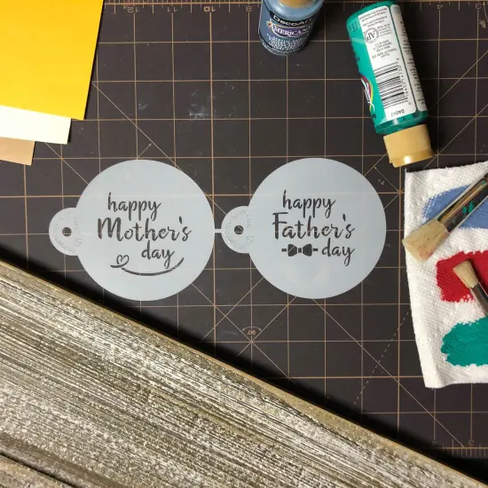 Happy Mother's and Father's Day Cookie Stencil | C1057 by Designer Stencils | Cookie Decorating Tools | Baking Stencils for Royal Icing, Airbrush, Dusting Powder | Reusable Plastic Food Grade Stencil for Cookies | Easy to Use & Clean Cookie Stencil {4}