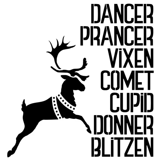 Santa's Reindeer Embossing 12 x 12 Stencil | FS086 by Designer Stencils | Word & Phrase Stencils | Reusable Stencils for Painting on Wood, Wall, Tile, Canvas, Paper, Fabric, Furniture, Floor | Reusable Stencil for Home Makeover | Easy to Use & Clean {1}