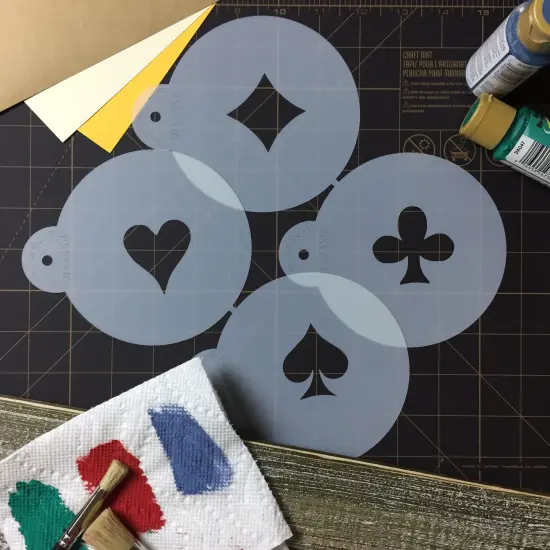 Card Suit Cookie Stencil | C235 by Designer Stencils | Cookie Decorating Tools | Baking Stencils for Royal Icing, Airbrush, Dusting Powder | Reusable Plastic Food Grade Stencil for Cookies | Easy to Use & Clean Cookie Stencil {4}