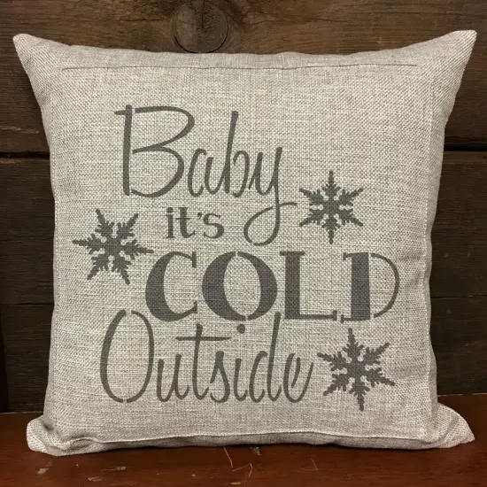 Baby It's Cold Outside Embossing 12 x 12 Stencil | FS045 by Designer Stencils | Word & Phrase Stencils | Reusable Stencils for Painting on Wood, Wall, Tile, Canvas, Paper, Fabric, Furniture, Floor | Reusable Stencil for Home Makeover {3}