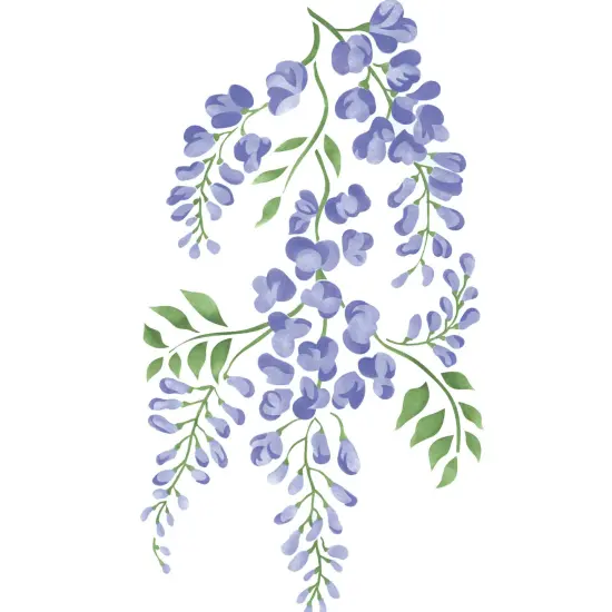 Wisteria Wisp Wall Stencil | 1808 by Designer Stencils | Floral Stencils | Reusable Art Craft Stencils for Painting on Walls, Canvas, Wood | Reusable Plastic Paint Stencil for Home Makeover | Easy to Use & Clean Art Stencil {2}