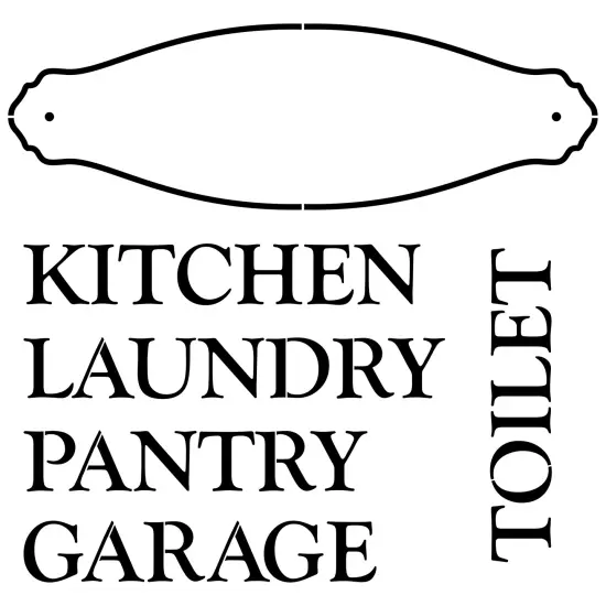 Door Plaques Embossing 12 x 12 Stencil | FS033 by Designer Stencils | Word & Phrase Stencils | Reusable Stencils for Painting on Wood, Wall, Tile, Canvas, Paper, Fabric, Furniture, Floor | Reusable Stencil for Home Makeover | Easy to Use & Clean {1}