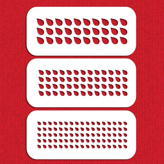 Teardrop Set 3-Dimensional Cake Stencil | C036 by Designer Stencils | Cake Decorating Tools | Baking Stencils for Royal Icing, Airbrush, Troweling, Molding | Reusable Plastic Food Grade Stencil for Cakes | Easy to Use & Clean Cake Stencil {1}