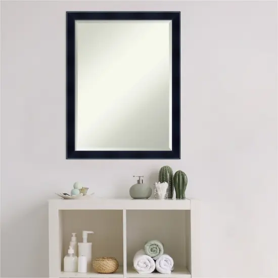 Beveled Wood Bathroom Wall Mirror, Madison Black Frame {5}