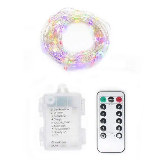 Perfect Holiday 100 LED String Light Battery Operated With Remote Warm white {5}