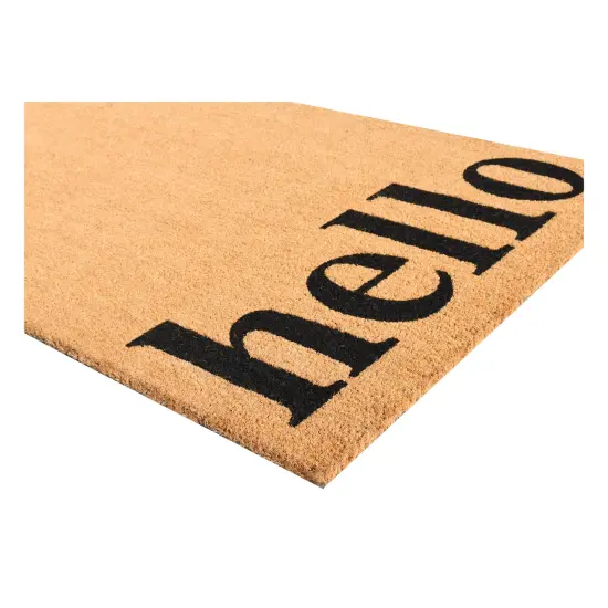 Vertical Hello Doormat, Natural/Black {3}