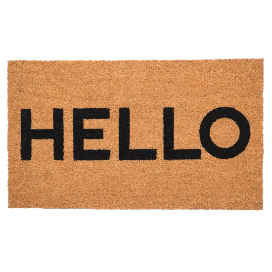 Contemporary Black Hello Doormat {1}