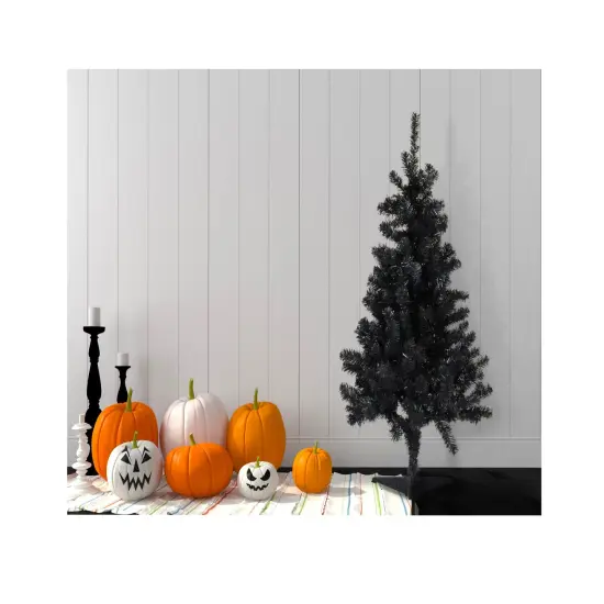 Tree Buddees Black Halloween / Christmas Tree 4 Feet Tall Decoration {6}