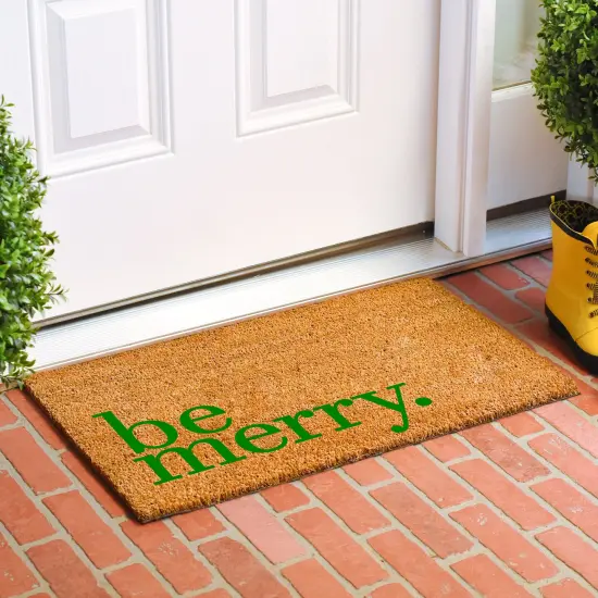 109261729 Be Merry Green Doormat {2}