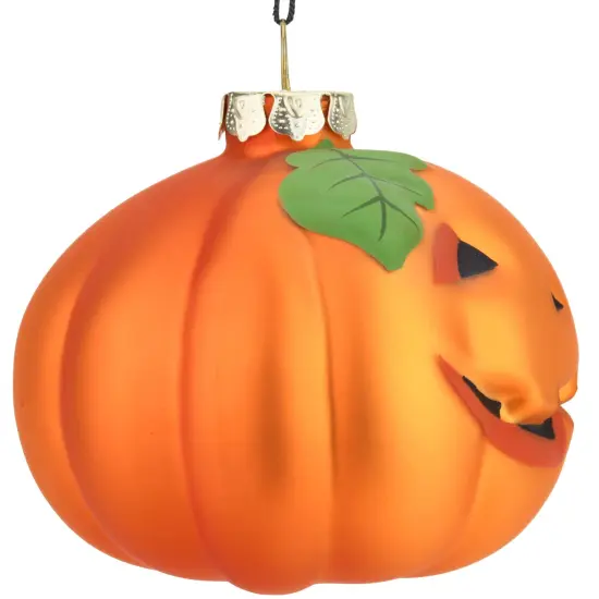 Tree Buddees Pumpkin Glass Bulb Jack-o'-lantern Halloween Ornament {3}