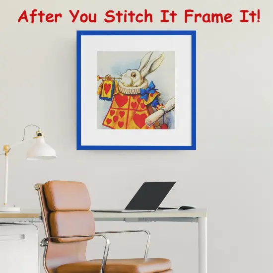 Tenniel's The White Rabbit Square Detail from Alice's Adventures in Wonderland Counted Cross Stitch Pattern {4}